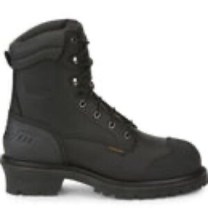Black Lace-Up Work Boots